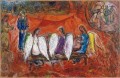 Abraham and three Angels contemporary Marc Chagall